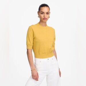 Madewell Textural-Stitch Cotton Sweater in Chanterelle